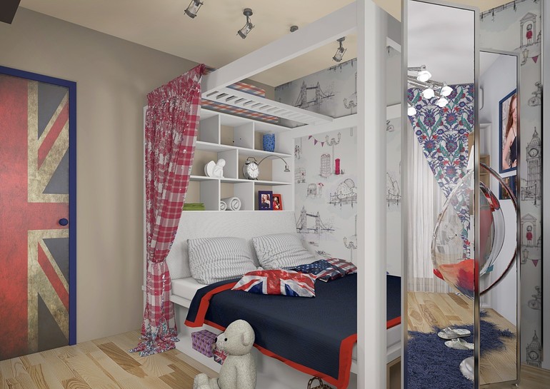 Intérieur de chambre d'enfant pour une fille