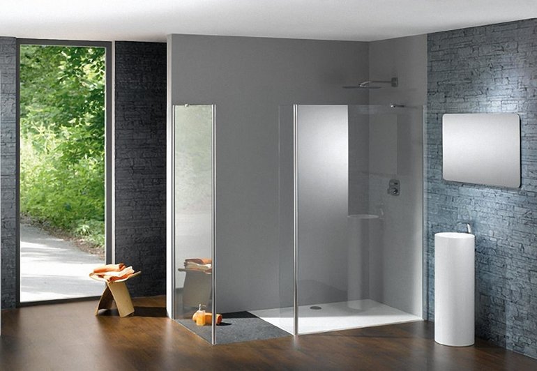 Cabine de douche ouverte